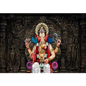 Lord Ganesha İllüstrasyon Puzzle Yapboz Mdf Ahşap 500 Parça