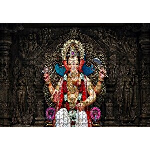 Lord Ganesha İllüstrasyon Puzzle Yapboz Mdf Ahşap 1000 Parça