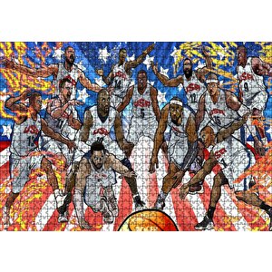 Nba Rüya Takımı Çizim Puzzle Yapboz Mdf Ahşap 1000 Parça