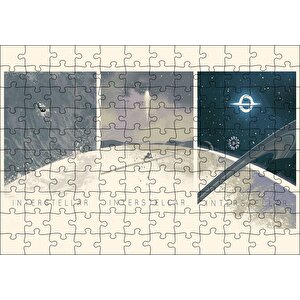 Retro Film Afişi Yıldızlararası Görseli Puzzle Yapboz Mdf Ahşap 120 Parça