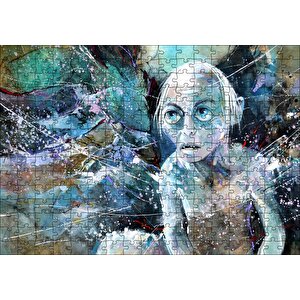 Gollum Suluboya Duvar Boyama Puzzle Yapboz Mdf Ahşap 255 Parça