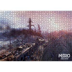 Metro Exodus Buharlı Tren Ve Harabe Şehir Puzzle Yapboz Mdf Ahşap 1000 Parça