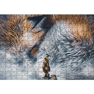 Tilki Gözü Ve İnsan İllüstrasyon Puzzle Yapboz Mdf Ahşap 255 Parça