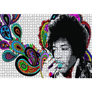 Jimi Hendrix Soyut Şekiller Puzzle Yapboz Mdf Ahşap 1000 Parça