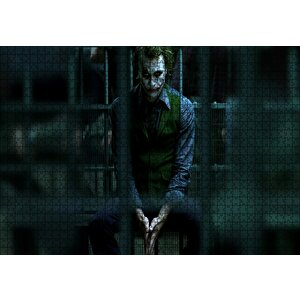 Joker Heath Ledger Nezarethanede Puzzle Yapboz Mdf Ahşap 1000 Parça