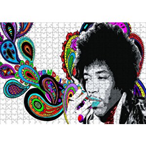Jimi Hendrix Soyut Şekiller Puzzle Yapboz Mdf Ahşap 500 Parça
