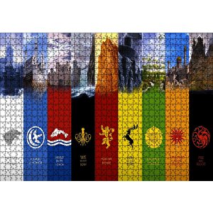 Gane Of Thrones Tüm Milletler Puzzle Yapboz Mdf Ahşap 1000 Parça