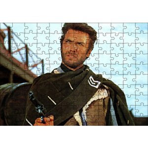 Bir Avuç Dolar İçin Clint Eastwood Puzzle Yapboz Mdf Ahşap 120 Parça