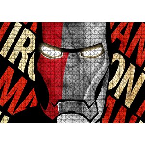 Iron Man Yakın Plan İllüstrasyon Puzzle Yapboz Mdf Ahşap 1000 Parça
