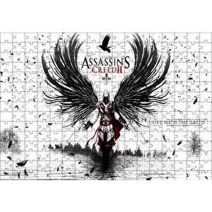 Assassins Creed 2 Oyun Posteri Puzzle Yapboz Mdf Ahşap 255 Parça