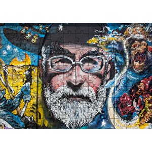 Gözlüklü Sakallı Adam Duvar Boyama Puzzle Yapboz Mdf Ahşap 120 Parça