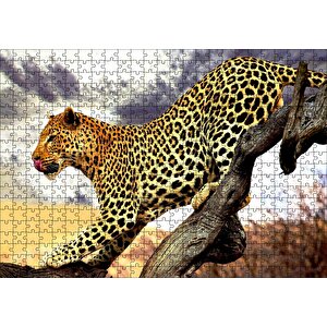 Yaban Hayat Leopar Hayvan Görseli Puzzle Yapboz Mdf Ahşap 500 Parça