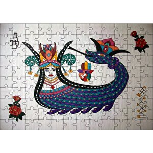 Şahmeran Çizimi Puzzle Yapboz Mdf Ahşap 120 Parça