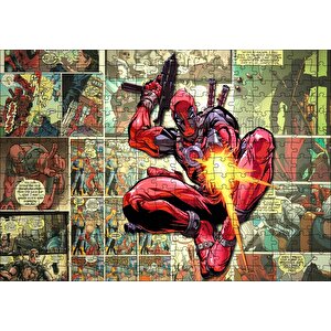 Deadpool Çizgi Roman Görseli Puzzle Yapboz Mdf Ahşap 255 Parça
