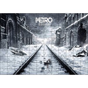 Metro Çıkışı Tarihi Binalar Karlı Raylar Görseli Puzzle Yapboz Mdf Ahşap 120 Parça