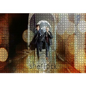 Sherlock Ve Watson Koşuyor Puzzle Yapboz Mdf Ahşap 1000 Parça