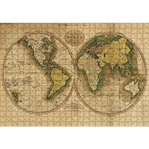 Cakapuzzle  1800lerin Sonu Dünya Haritası Puzzle Yapboz Mdf Ahşap