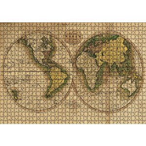 1800lerin Sonu Dünya Haritası Puzzle Yapboz Mdf Ahşap 1000 Parça