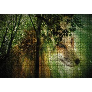 Orman Tilki Figürü Puzzle Yapboz Mdf Ahşap 1000 Parça