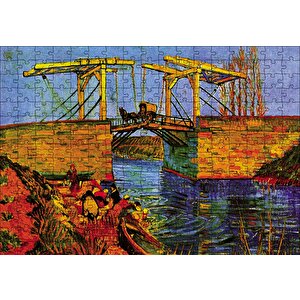 Nehir Çamaşır Yıkayan Kadınlar Ve Köprü Puzzle Yapboz Mdf Ahşap 255 Parça