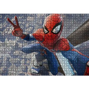 Zafer İşaretli Örümcek Adam Puzzle Yapboz Mdf Ahşap 1000 Parça