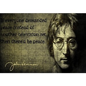 John Lennon Barış Mottosu Puzzle Yapboz Mdf Ahşap 120 Parça