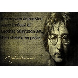 Cakapuzzle  John Lennon Barış Mottosu Puzzle Yapboz Mdf Ahşap