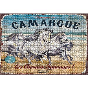 Çatlak Zeminde Koşan Vahşi Atlar Puzzle Yapboz Mdf Ahşap 1000 Parça