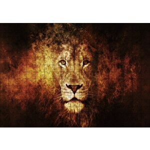 Görkemli Erkek Aslan Puzzle Yapboz Mdf Ahşap 255 Parça