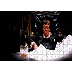 Yaralı Yüz Tony Montana Puzzle Yapboz Mdf Ahşap 255 Parça