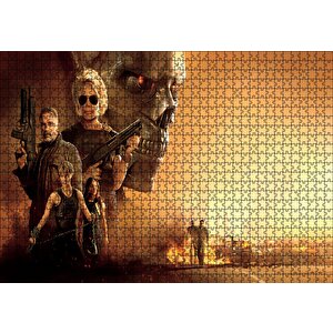 Terminator Dark Fate Kompozisyon Puzzle Yapboz Mdf Ahşap 1000 Parça
