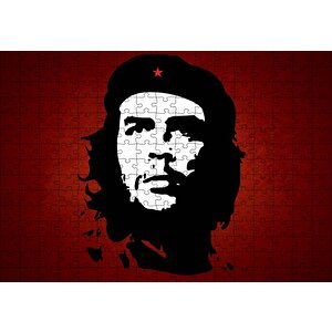 Che Guevara Kırmızı Zemine Gölge Sanatı Puzzle Yapboz Mdf Ahşap 255 Parça