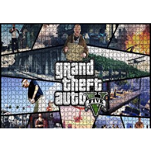 Gta 5 Aktiviteler Kompozisyon Puzzle Yapboz Mdf Ahşap 1000 Parça
