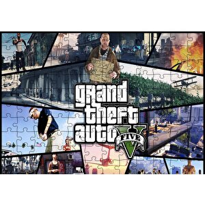 Gta 5 Aktiviteler Kompozisyon Puzzle Yapboz Mdf Ahşap 120 Parça