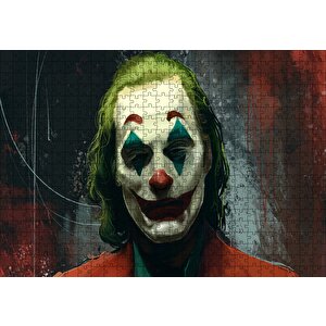 Joker Yüz Yakın Plan Çizim Puzzle Yapboz Mdf Ahşap 500 Parça