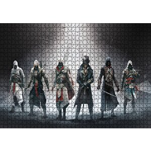 Assassins Creed Karakterler Ve Kutsal Işık Puzzle Yapboz Mdf Ahşap 1000 Parça