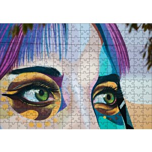 Kadın Gözü Boyama Puzzle Yapboz Mdf Ahşap 255 Parça