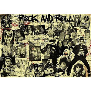 Geçmişten Rock Yıldızları Puzzle Yapboz Mdf Ahşap 255 Parça