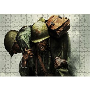 Yaralı Arkadaşını Taşıyan Asker Puzzle Yapboz Mdf Ahşap 255 Parça