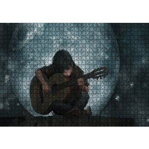 Dolunay Çocuk Klasik Gitar Puzzle Yapboz Mdf Ahşap 1000 Parça