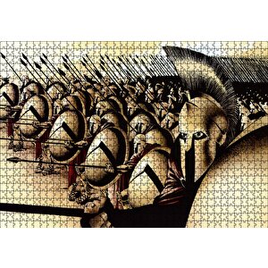 Mızraklı Ve Kalkanlı Askerler Puzzle Yapboz Mdf Ahşap 1000 Parça