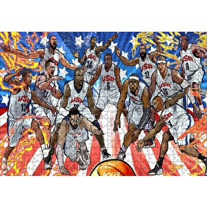 Cakapuzzle  Nba Rüya Takımı Çizim Puzzle Yapboz Mdf Ahşap