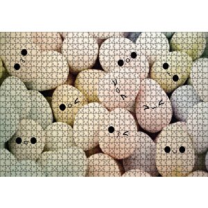 Yüz İfadeli Yumurtalar Puzzle Yapboz Mdf Ahşap 1000 Parça