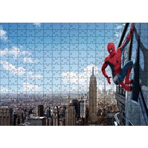 Spider-man Gökdelen Sörfü Puzzle Yapboz Mdf Ahşap 255 Parça
