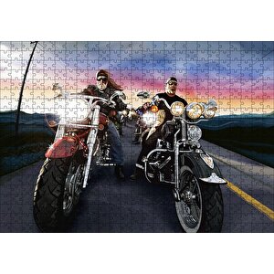 Motosiklet Tutkunları Eksizi Görseli Puzzle Yapboz Mdf Ahşap 500 Parça