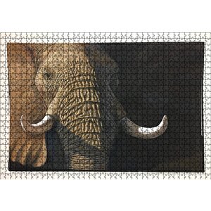 İhtiyar Fil Yakın Çekim Puzzle Yapboz Mdf Ahşap 1000 Parça