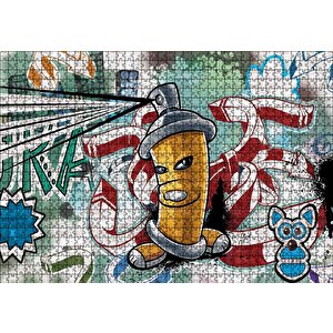 Graffiti Sokak Boyama Sanatı Sprey Puzzle Yapboz Mdf Ahşap 1000 Parça
