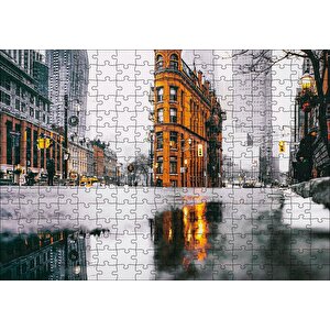 Yağmurlu Günde Gökdelenler Puzzle Yapboz Mdf Ahşap 255 Parça