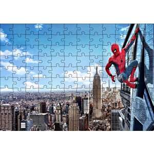 Spiderman Eve Dönüş Binaya Asılı Puzzle Yapboz Mdf Ahşap 120 Parça