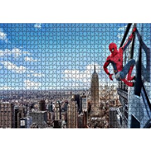 Spiderman Eve Dönüş Binaya Asılı Puzzle Yapboz Mdf Ahşap 1000 Parça
